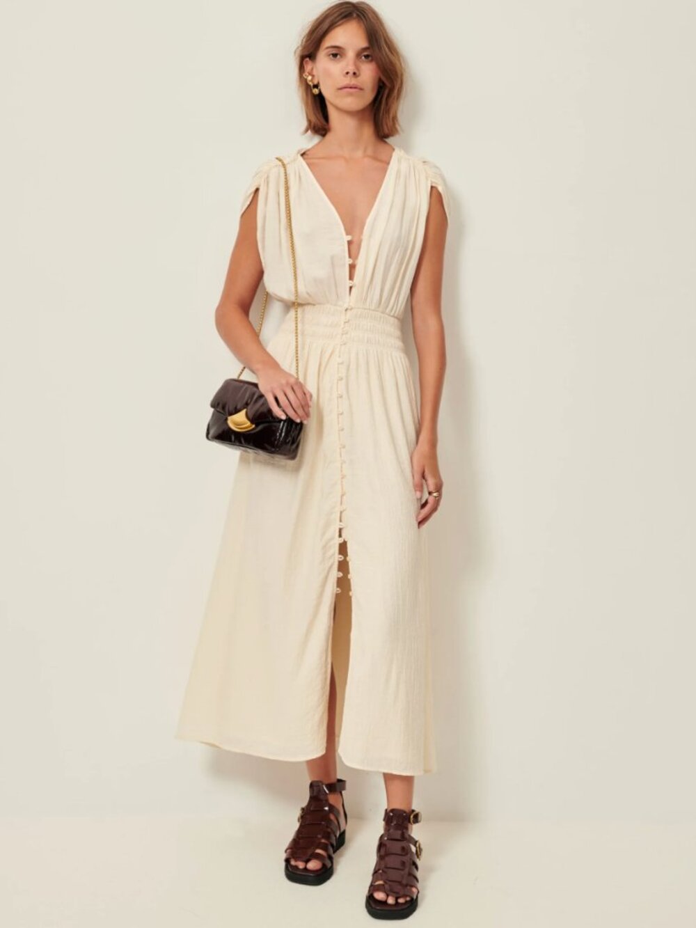 Sessun Galiane button-front dress XS